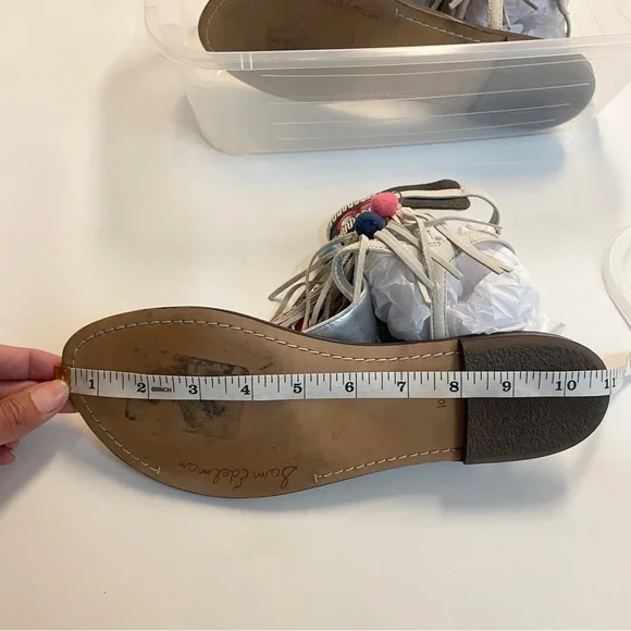 Sam Edelman | Pompom | Embellished | Sandals | Size 10 - Picture 11 of 11